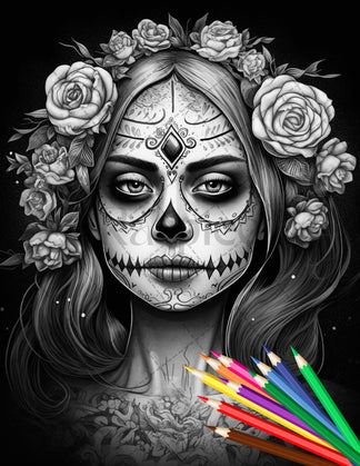 30 Printable Horror Bride Coloring Pages for Adults, Gothic Wedding Gr ...