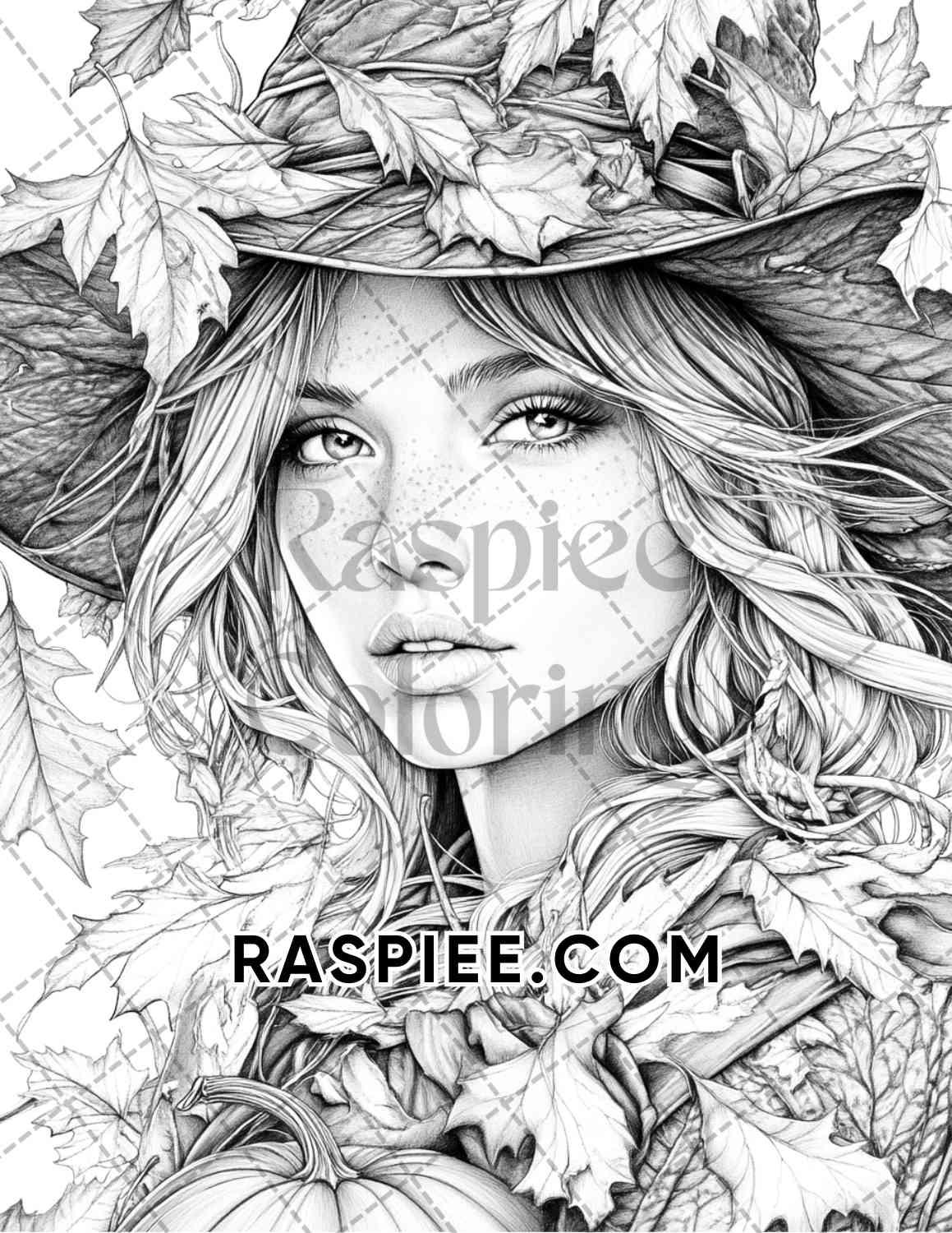 Enchanted Witches Adult Coloring Pages Printable PDF Instant Download - RASPIEE