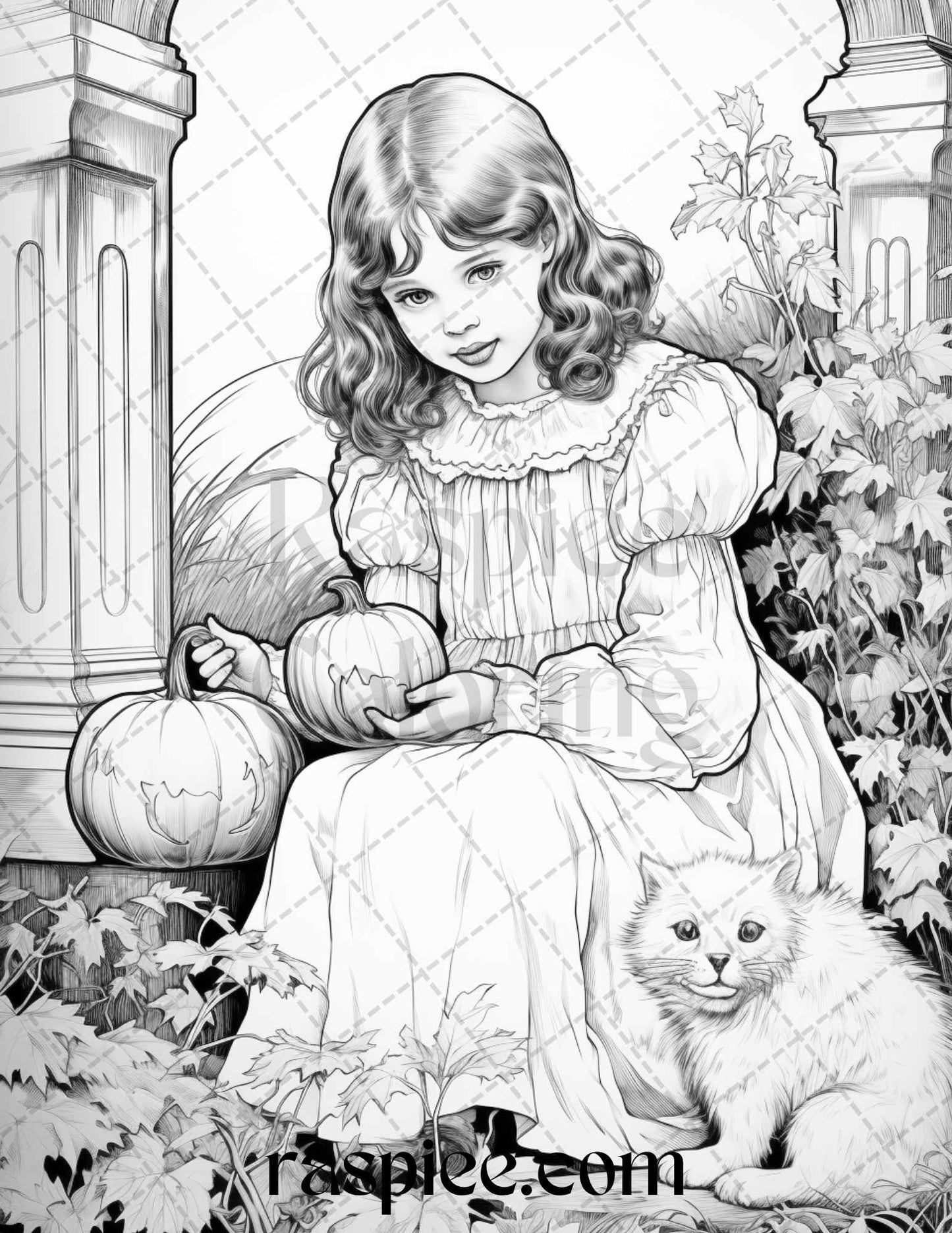 Vintage Halloween Coloring Pages, Grayscale Trick or Treat Designs, Adult Printable Coloring Sheets, Retro Halloween Decorations, DIY Coloring Book Pages, Autumn Coloring Pages, Vintage Halloween DIY Craft, Halloween Grayscale Coloring Pages, October Coloring Pages