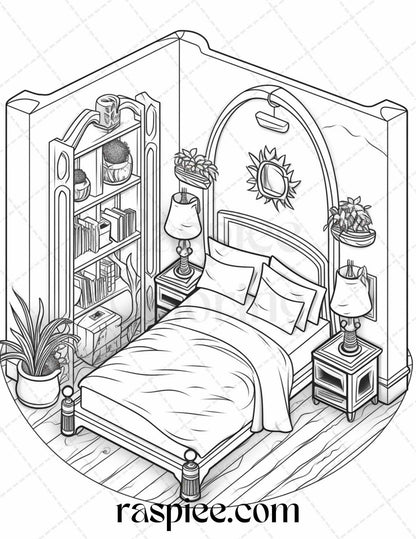 Pocket Room Coloring Pages for Adults and Kids, Stress Relief Coloring Book Printable, Coloring Art for Instant Download, Relaxation Coloring Sheets for Mindfulness, Printable Coloring Pages for Stress Relief