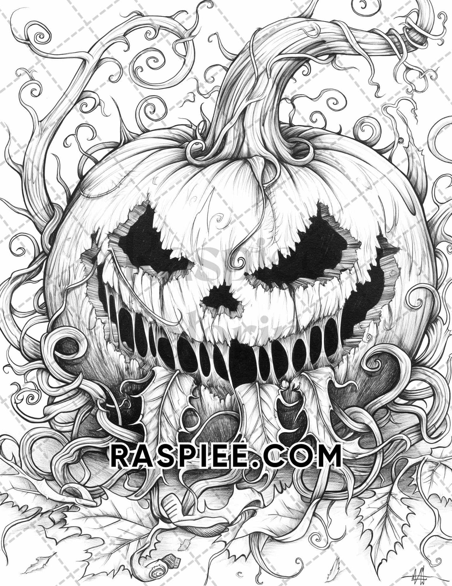 50 Spooky Monsters Halloween Adult Coloring Pages Printable PDF Instant Download