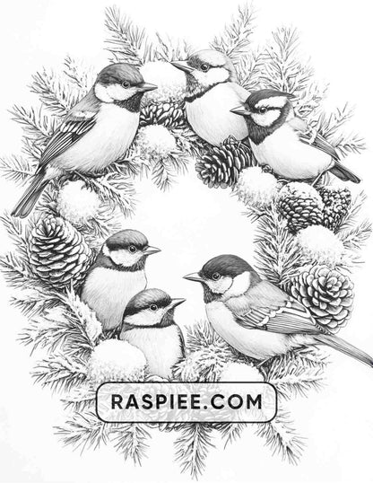 72 Christmas Wreaths Adult Coloring Pages - RASPIEE