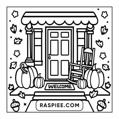 114 Cozy Autumn Bold & Easy Coloring Pages PDF Printable Instant Download - RASPIEE