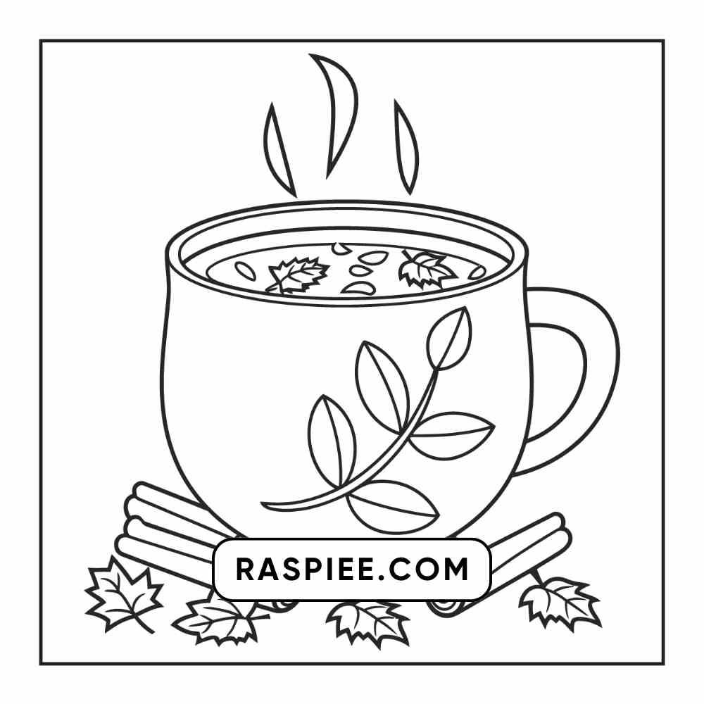 76 Bold and Easy Fall Vibes Coloring Pages Printable PDF Instant Download - RASPIEE