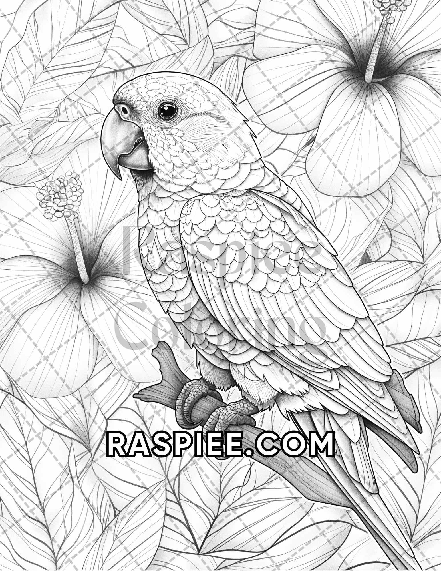 75 Animals in Flowers Grayscale Adult Coloring Pages Printable PDF Instant Download - RASPIEE