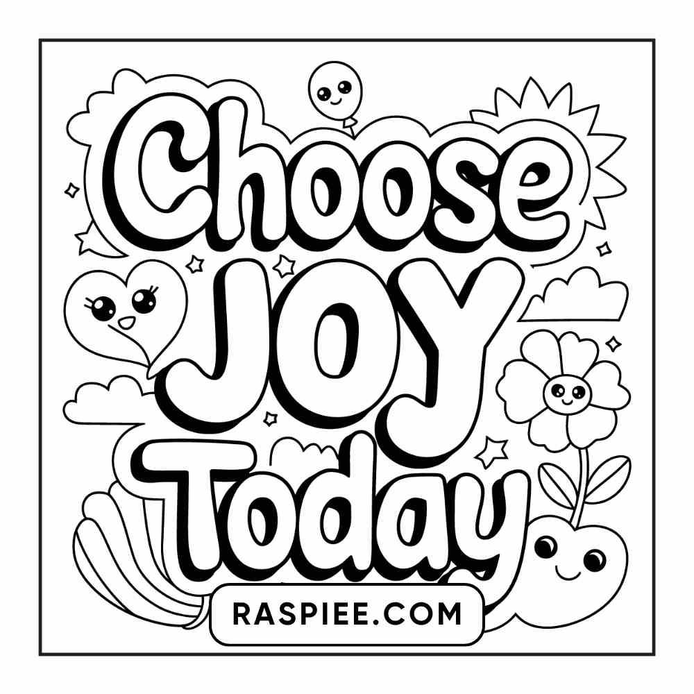 78 Bold and Easy Inspirational Words Coloring Pages Printable PDF Instant Download - RASPIEE