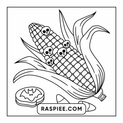 100 Bold Easy Spooky Food & Drinks Coloring Pages Printable PDF Instant Download - RASPIEE