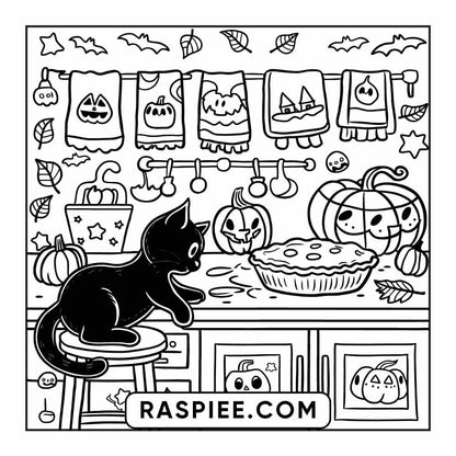 84 Cozy Halloween Bold & Easy Coloring Pages Printable PDF Instant Download - RASPIEE