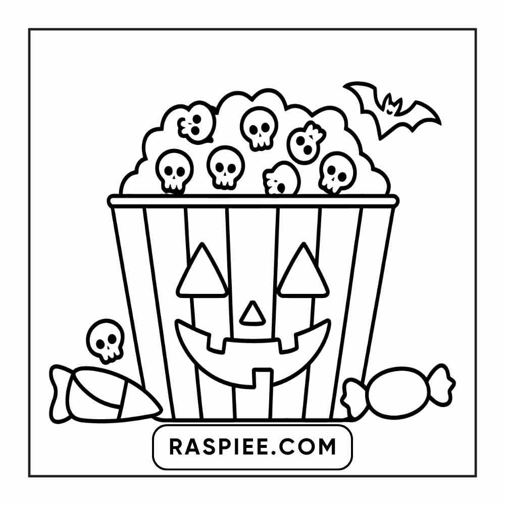 100 Bold Easy Spooky Food & Drinks Coloring Pages Printable PDF Instant Download - RASPIEE