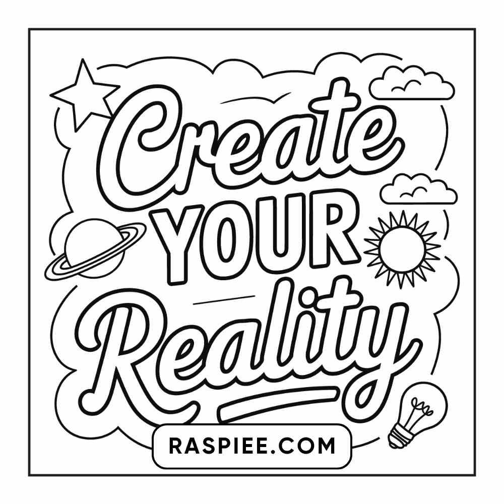 78 Bold and Easy Inspirational Words Coloring Pages Printable PDF Instant Download - RASPIEE