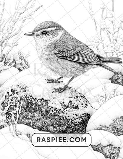 80 Winter Birds Adult Coloring Pages