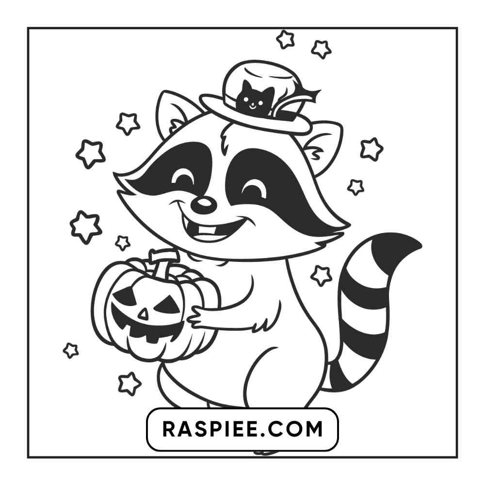 100 Bold and Easy Cute Halloween Coloring Pages Printable PDF Instant Download - RASPIEE