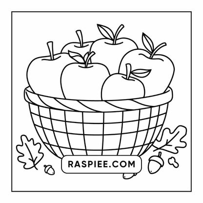 76 Bold and Easy Fall Vibes Coloring Pages Printable PDF Instant Download - RASPIEE