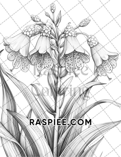 Succulent Blossoms Adult Coloring Pages Printable PDF Instant Download