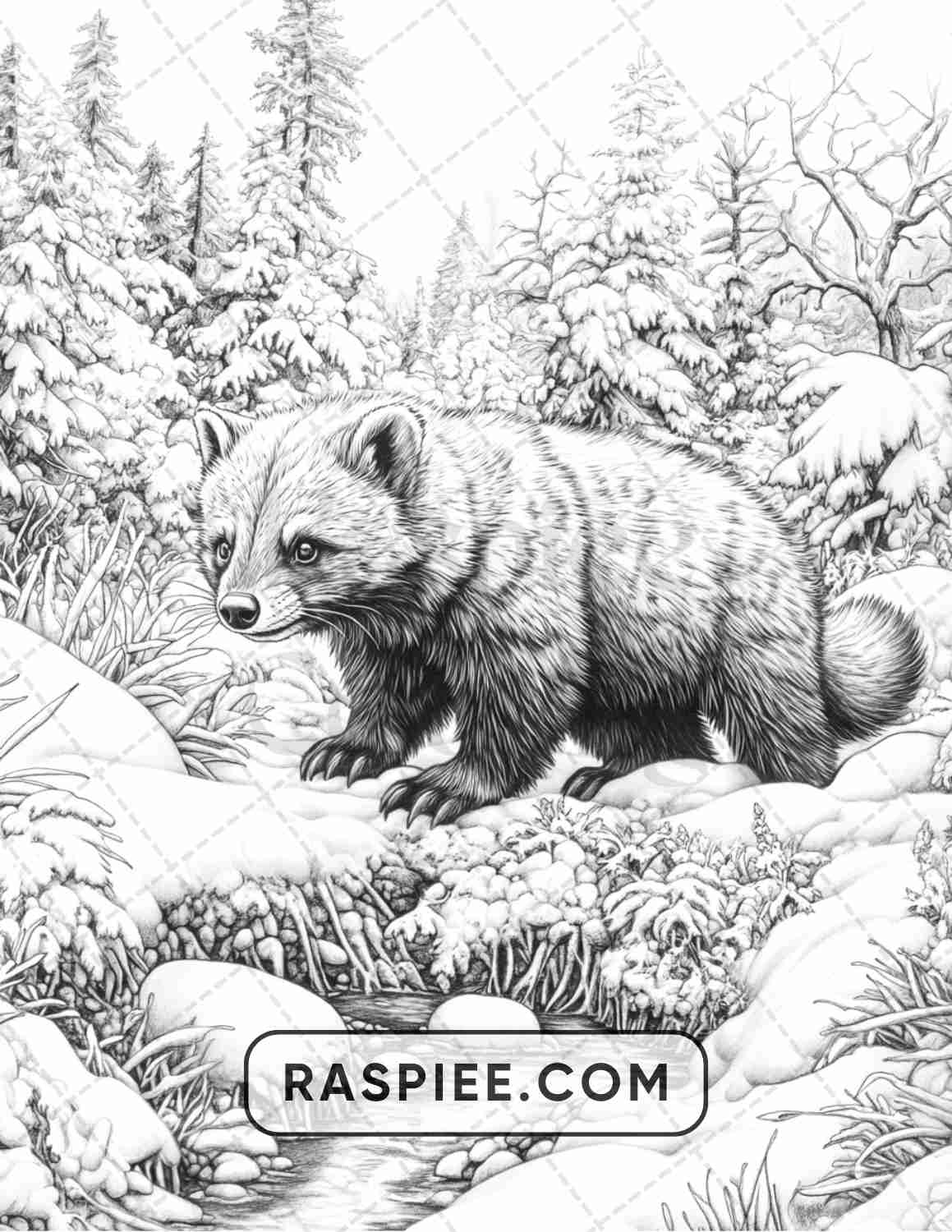 86 Winter Animals Adult Coloring Pages