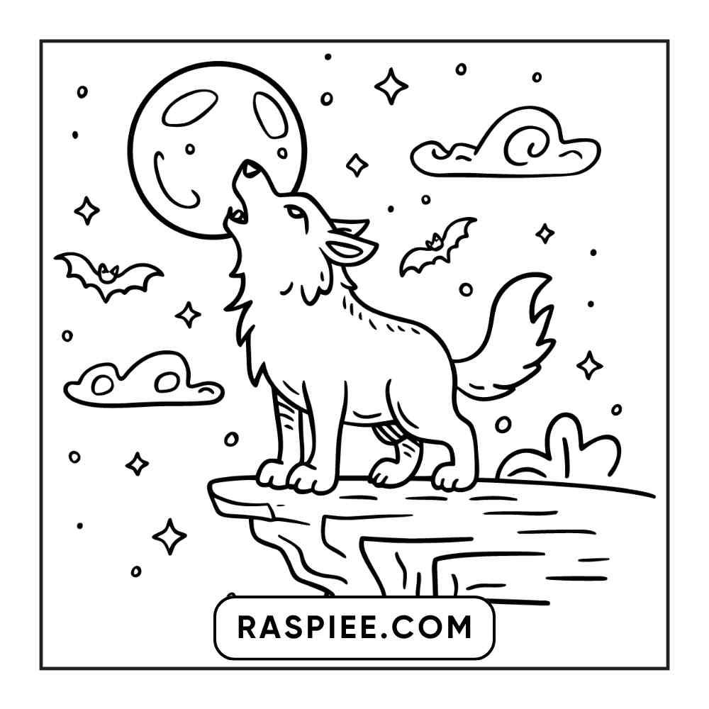 100 Bold and Easy Cute Halloween Coloring Pages Printable PDF Instant Download - RASPIEE