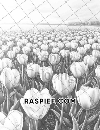 Seasonal Flowers Adult Coloring Pages Printable PDF Instant Download