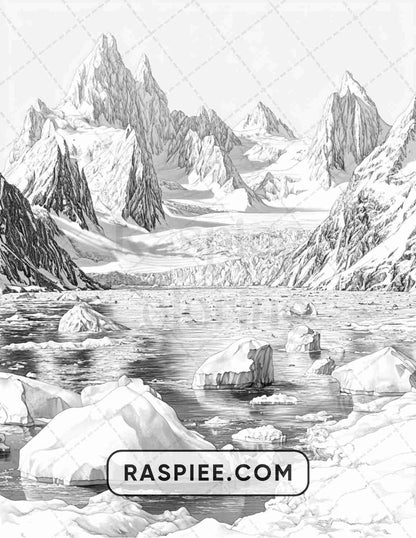 82 Winter Landscapes Adult Coloring Pages - RASPIEE