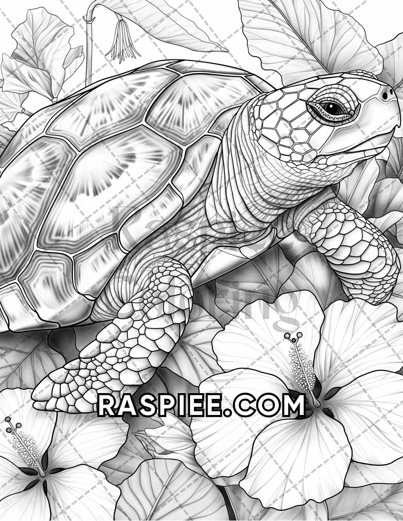 75 Animals in Flowers Grayscale Adult Coloring Pages Printable PDF Instant Download - RASPIEE