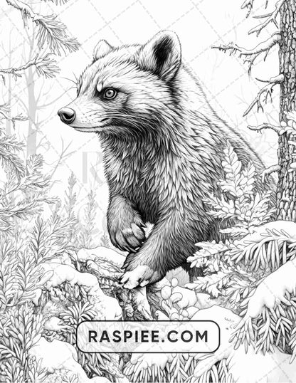 86 Winter Animals Adult Coloring Pages