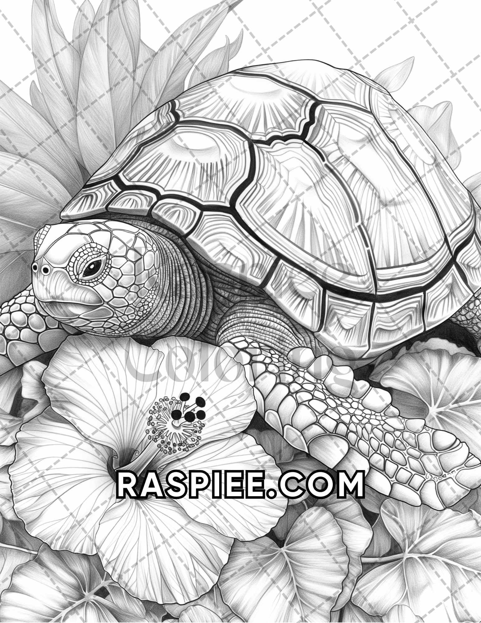 75 Animals in Flowers Grayscale Adult Coloring Pages Printable PDF Instant Download - RASPIEE