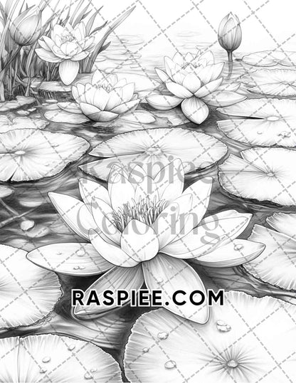 Seasonal Flowers Adult Coloring Pages Printable PDF Instant Download