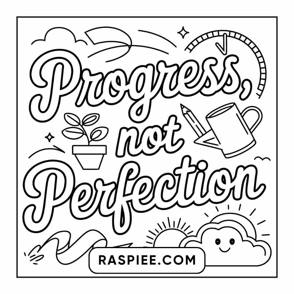 78 Bold and Easy Inspirational Words Coloring Pages Printable PDF Instant Download - RASPIEE