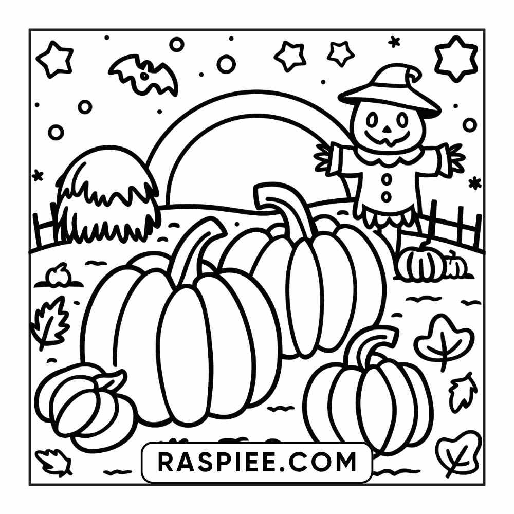 84 Cozy Halloween Bold & Easy Coloring Pages Printable PDF Instant Download - RASPIEE