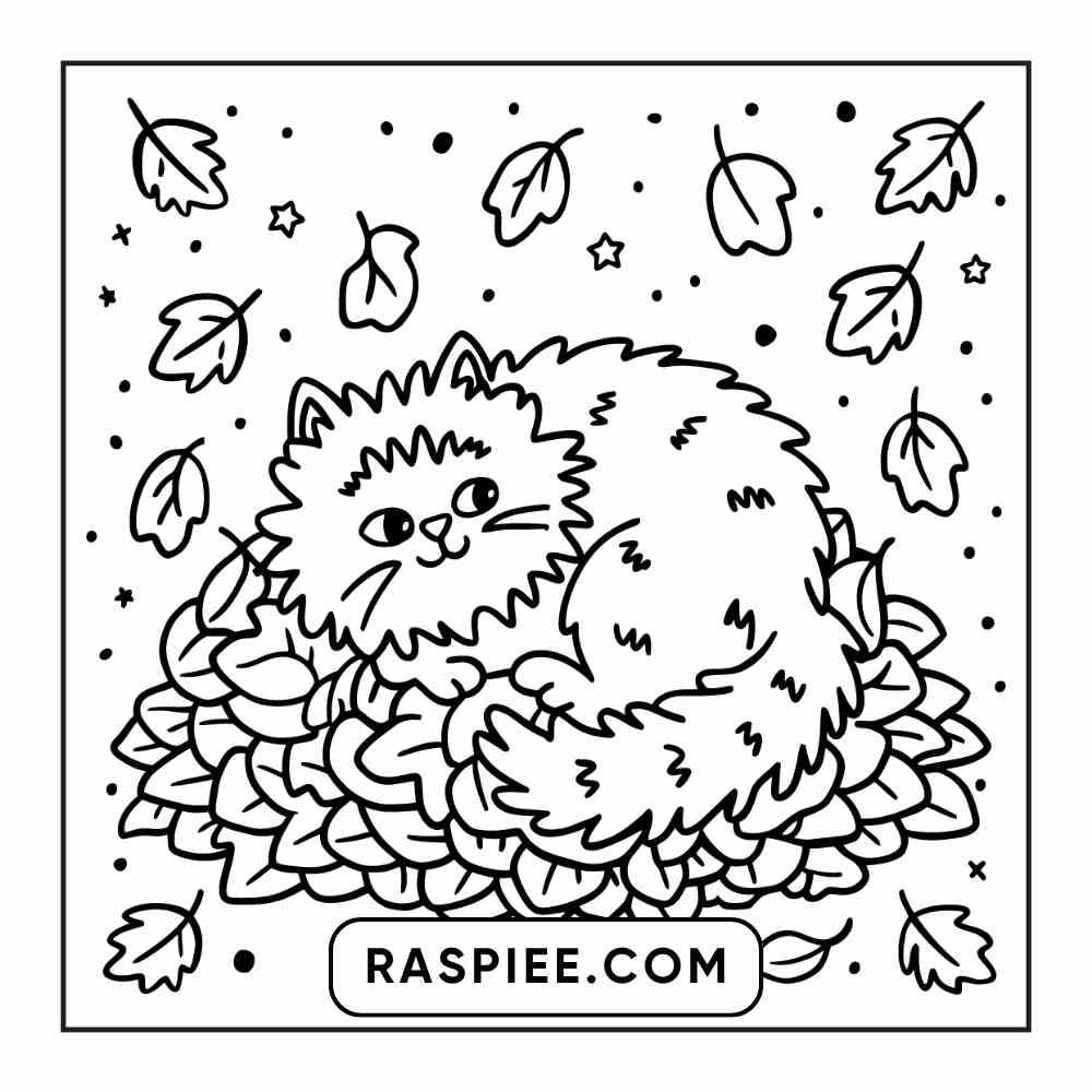 114 Cozy Autumn Bold & Easy Coloring Pages PDF Printable Instant Download - RASPIEE