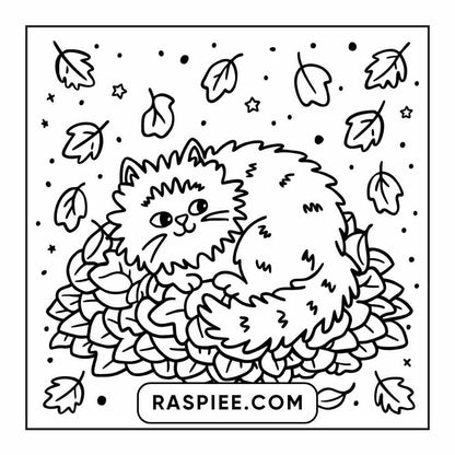 114 Cozy Autumn Bold & Easy Coloring Pages PDF Printable Instant Download - RASPIEE