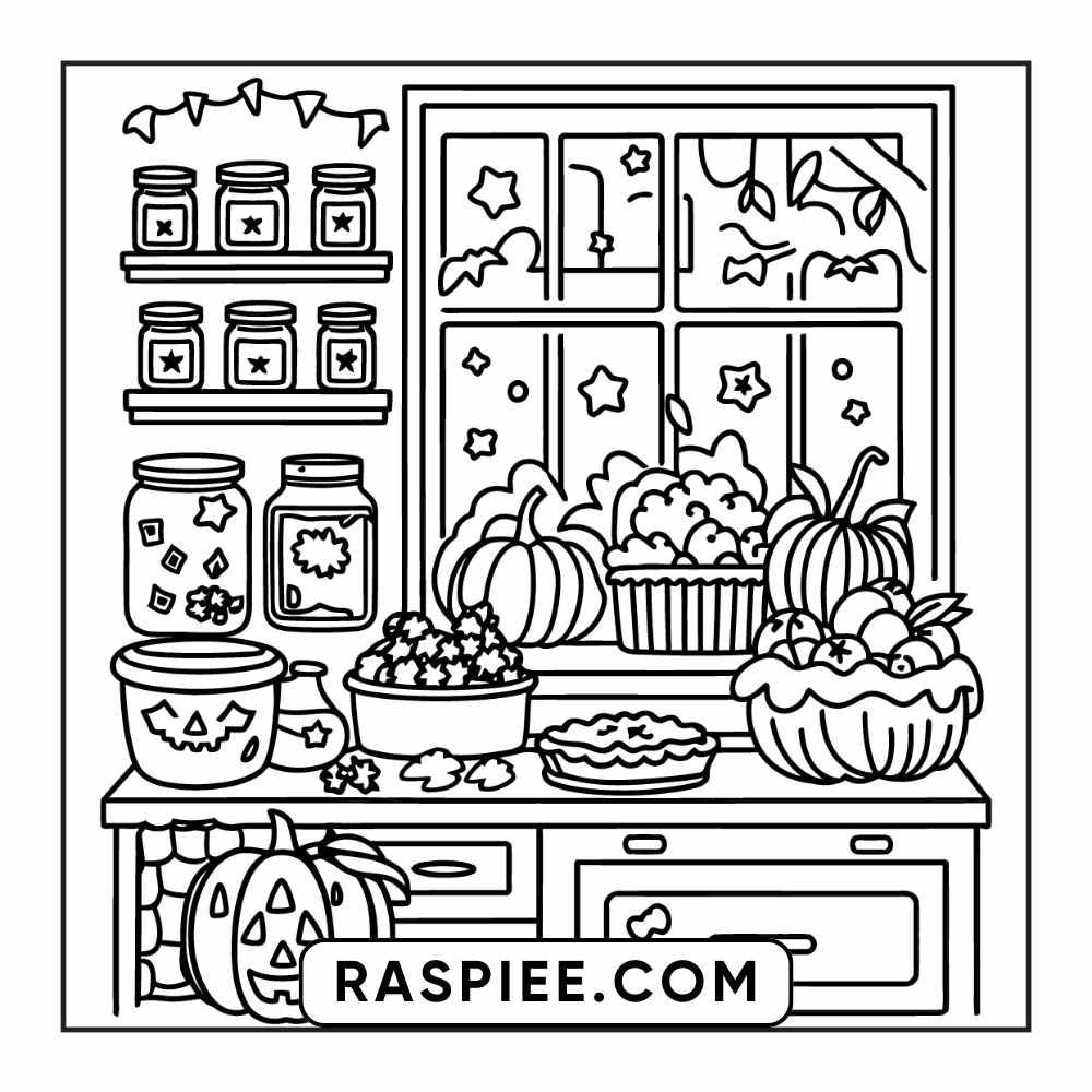 84 Cozy Halloween Bold & Easy Coloring Pages Printable PDF Instant Download - RASPIEE