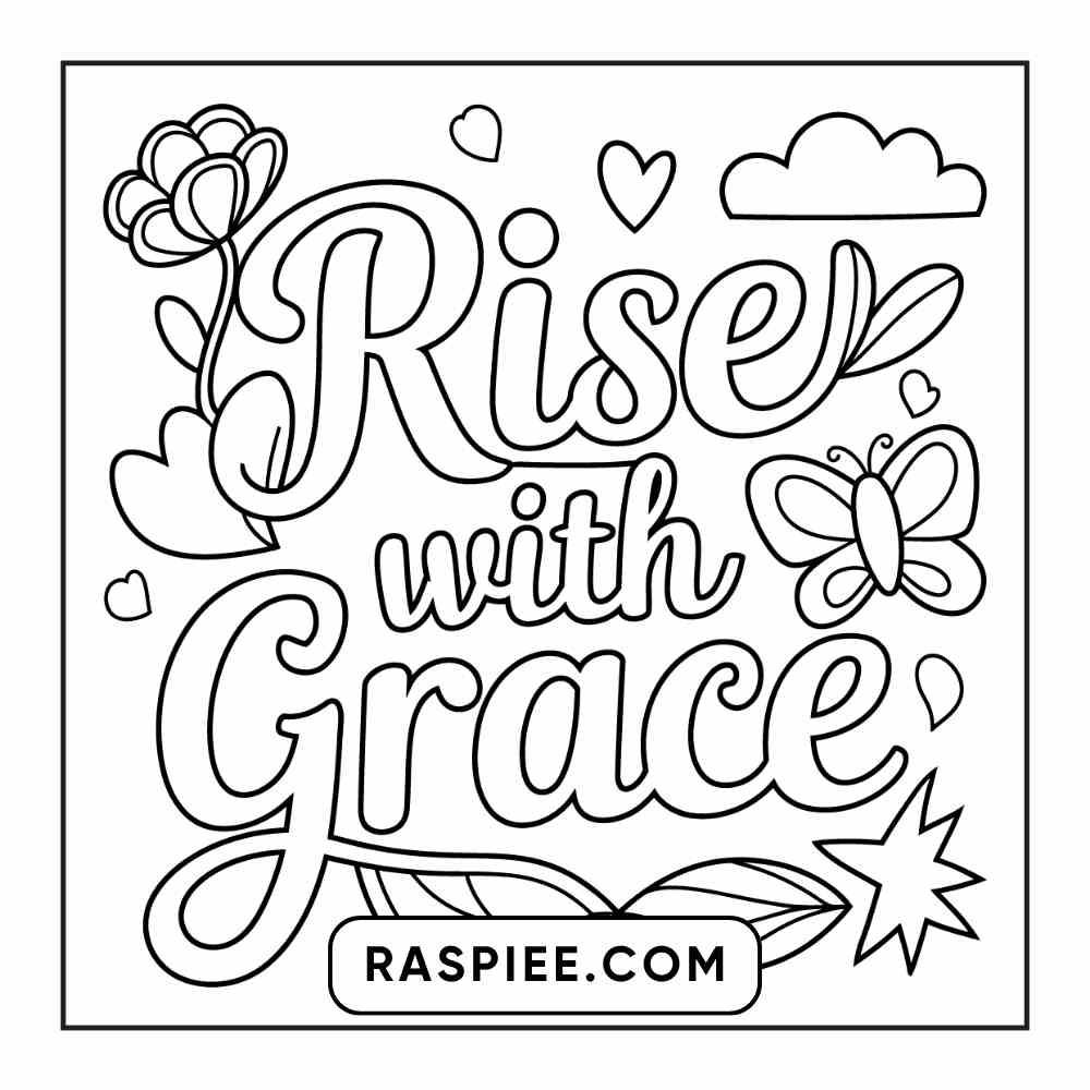 78 Bold and Easy Inspirational Words Coloring Pages Printable PDF Instant Download - RASPIEE