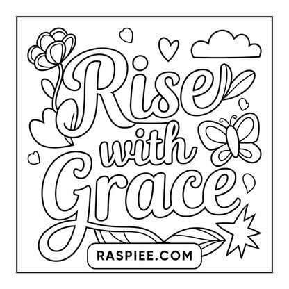 78 Bold and Easy Inspirational Words Coloring Pages Printable PDF Instant Download - RASPIEE