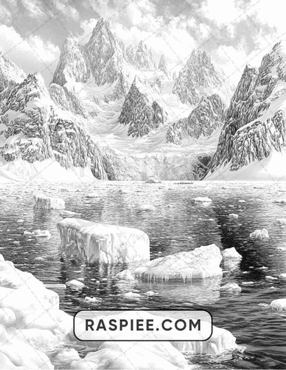 82 Winter Landscapes Adult Coloring Pages - RASPIEE