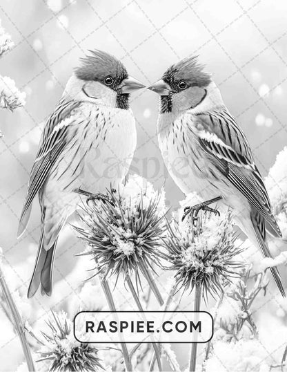 80 Winter Birds Adult Coloring Pages