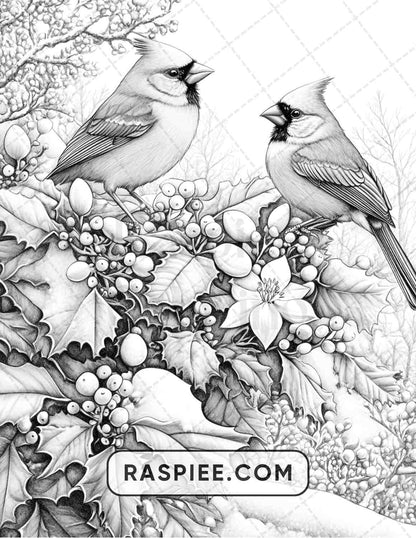 77 Winter Flowers Adult Coloring Pages