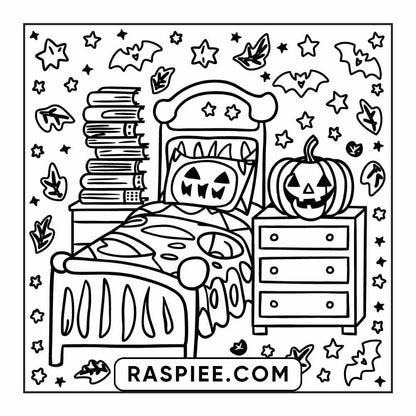 84 Cozy Halloween Bold & Easy Coloring Pages Printable PDF Instant Download - RASPIEE