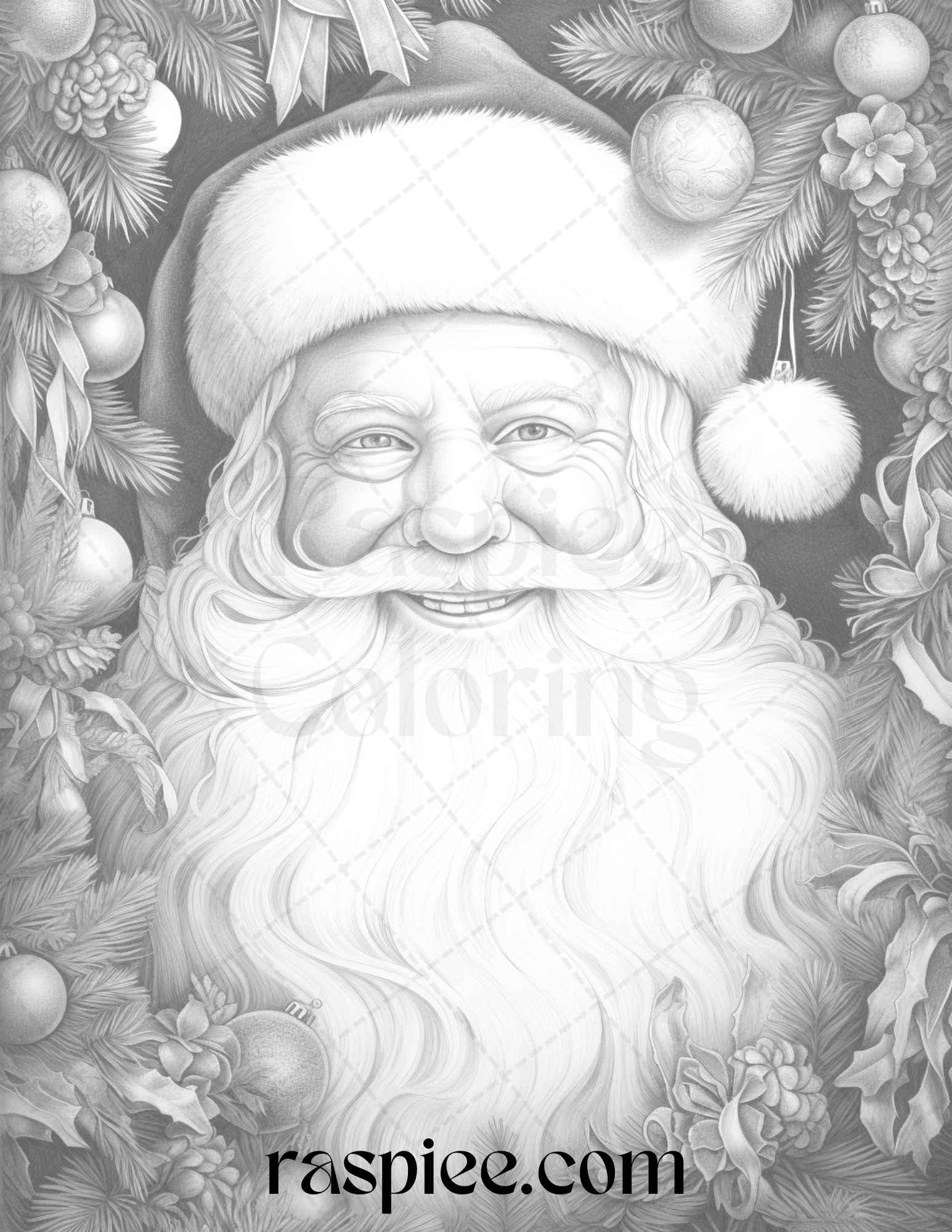 90 Merry Christmas Grayscale Coloring Pages Printable for Adults, PDF – RASPIEE 90-merry-christmas-grayscale-coloring-pages-printable-for-adults-pdf-raspiee