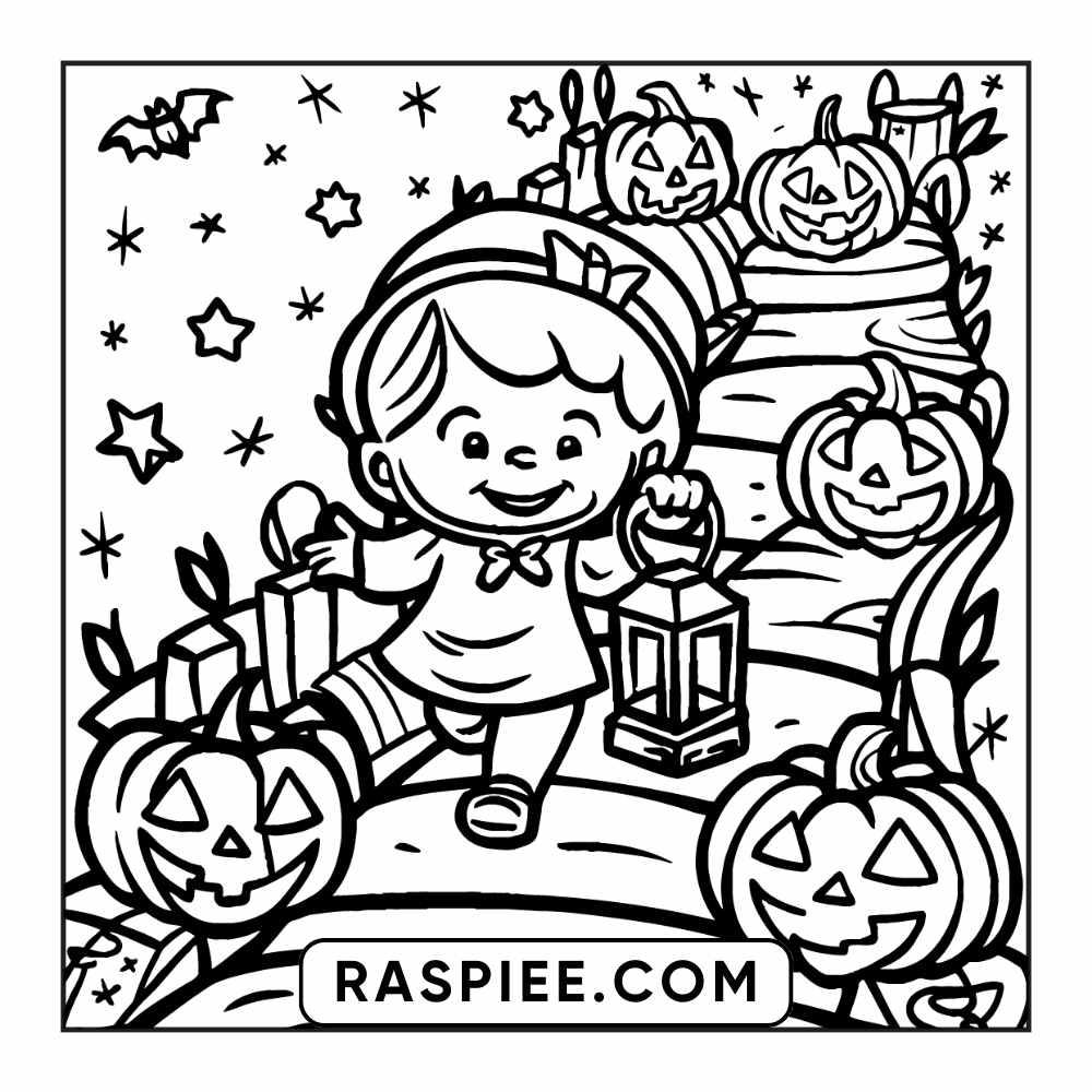 84 Cozy Halloween Bold & Easy Coloring Pages Printable PDF Instant Download - RASPIEE