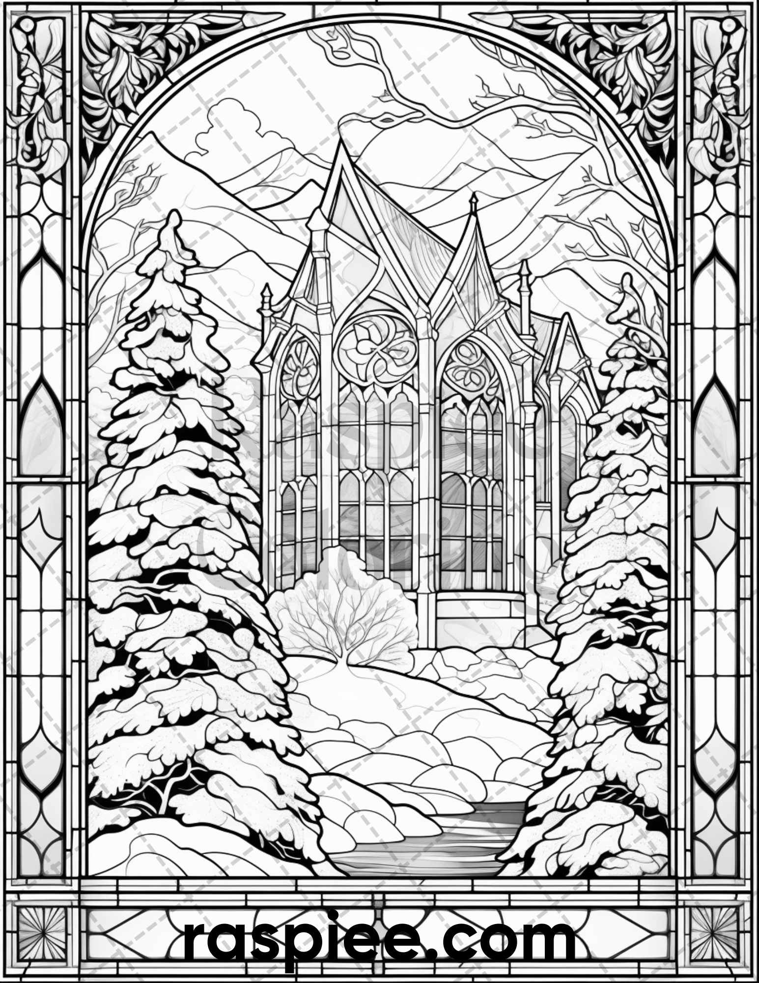 Christmas stained glass coloring page, Adult holiday coloring book, Christmas Coloring Book Printable, Christmas Coloring Pages for Adults, Xmas Coloring Pages, Winter Coloring Pages, Christmas Coloring Sheets