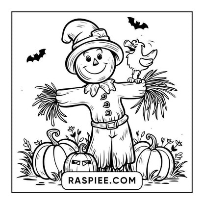 100 Bold and Easy Cute Halloween Coloring Pages Printable PDF Instant Download - RASPIEE