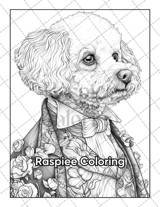 50 Dogs Dressed Up Adult Coloring Pages Printable PDF Instant Download ...