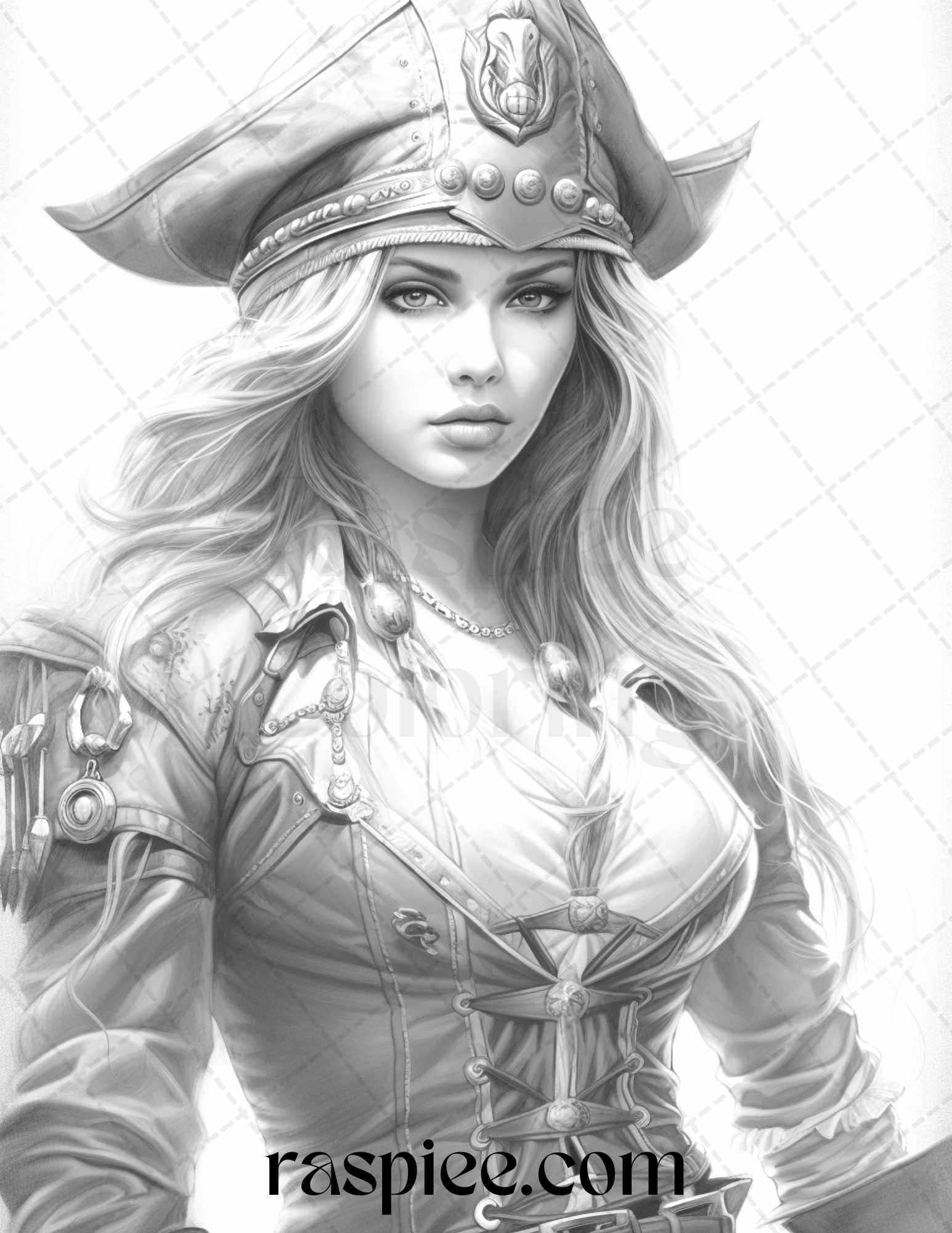 Pirate Life Grayscale Coloring Page, Nautical Designs Coloring Printable, Adult Stress Relief Coloring Page, Detailed Coloring for Adults, Intricate Pirate Artwork Download, DIY Crafts Coloring Sheet