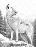 50 Winter Wolf Grayscale Coloring Pages for Adults, Printable PDF Inst ...