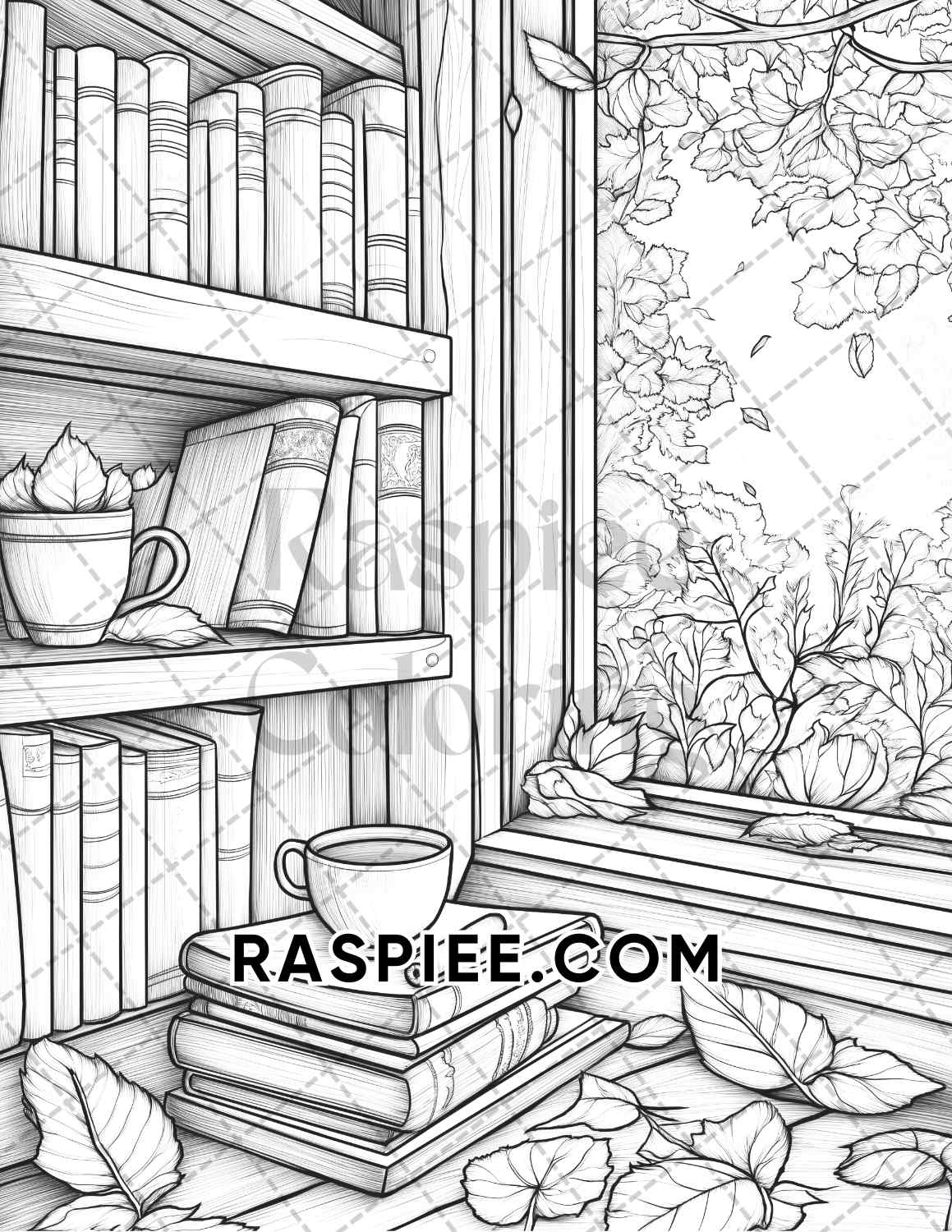 Hello Autumn Adult Coloring Pages Printable PDF Instant Download - RASPIEE