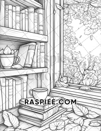 Hello Autumn Adult Coloring Pages Printable PDF Instant Download