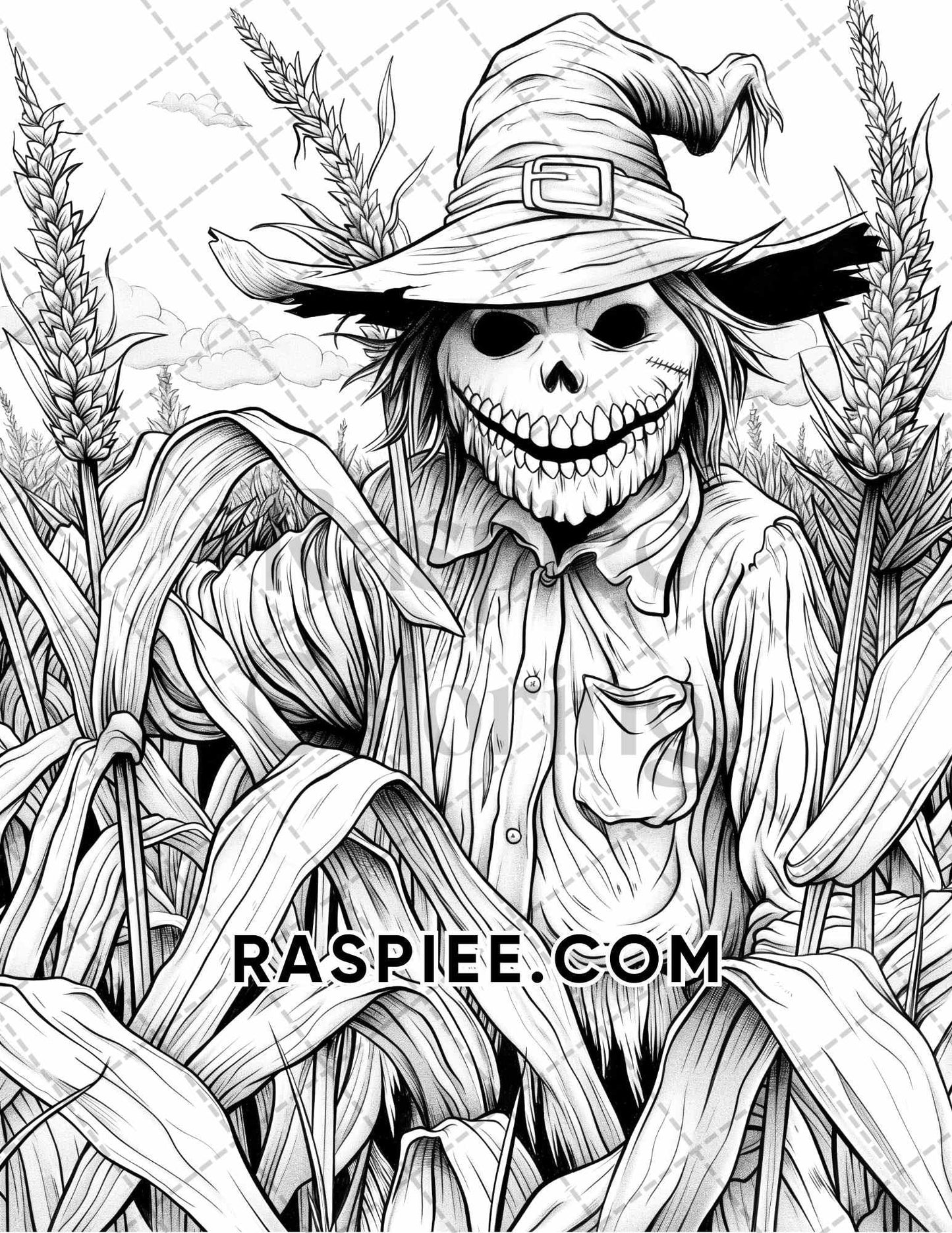 50 Spooky Monsters Halloween Adult Coloring Pages Printable PDF Instant Download