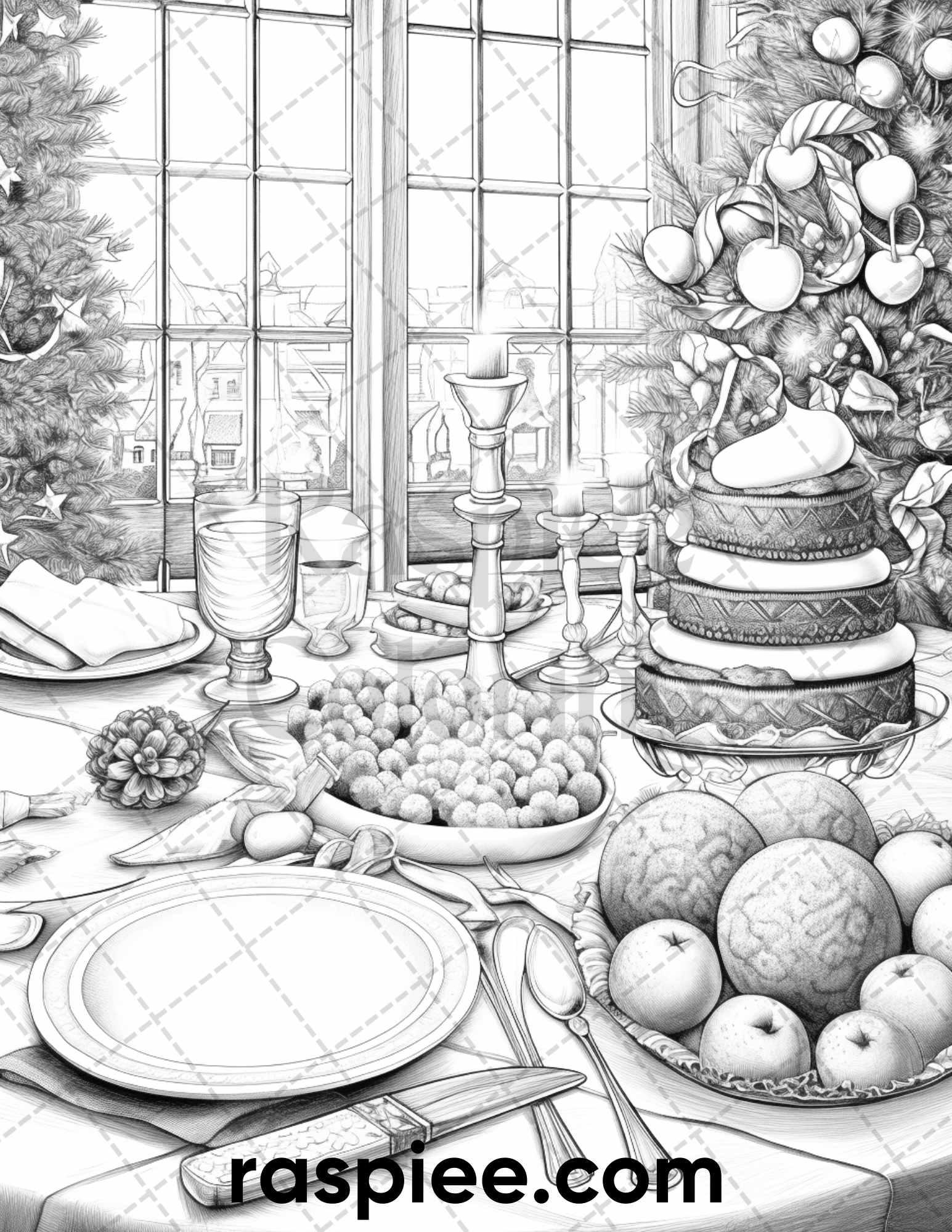 Place Setting Coloring Page
