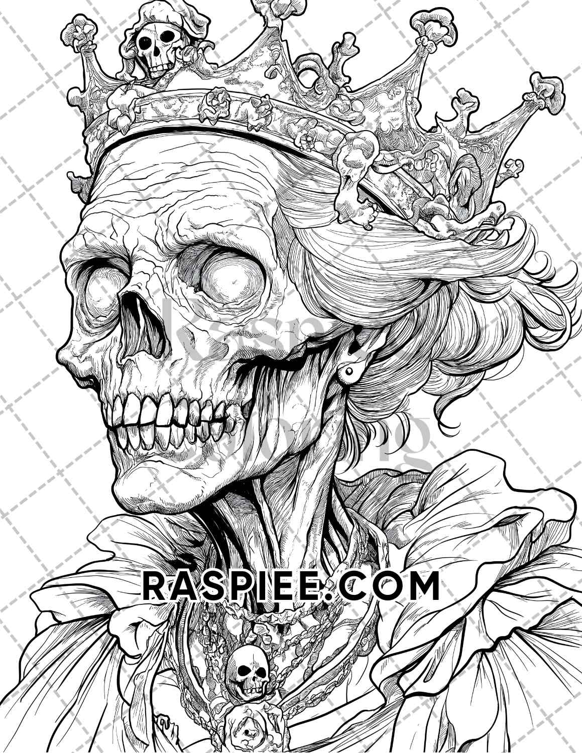 Scary Zombies Halloween Adult Coloring Pages Printable PDF Instant Download