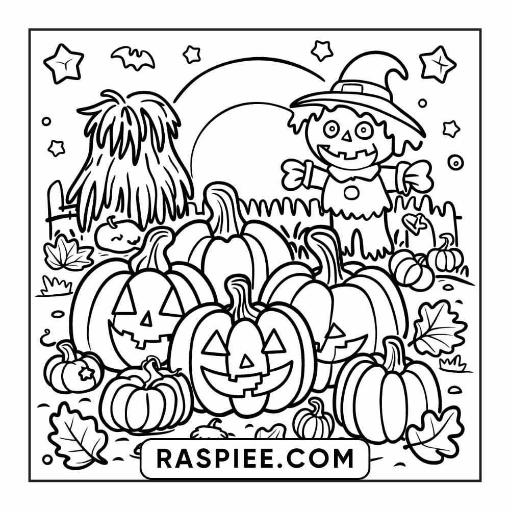 84 Cozy Halloween Bold & Easy Coloring Pages Printable PDF Instant Download - RASPIEE